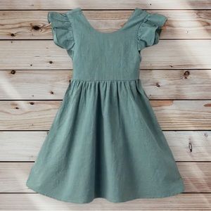 Girl’s Blue Ruffle Pleated Dress